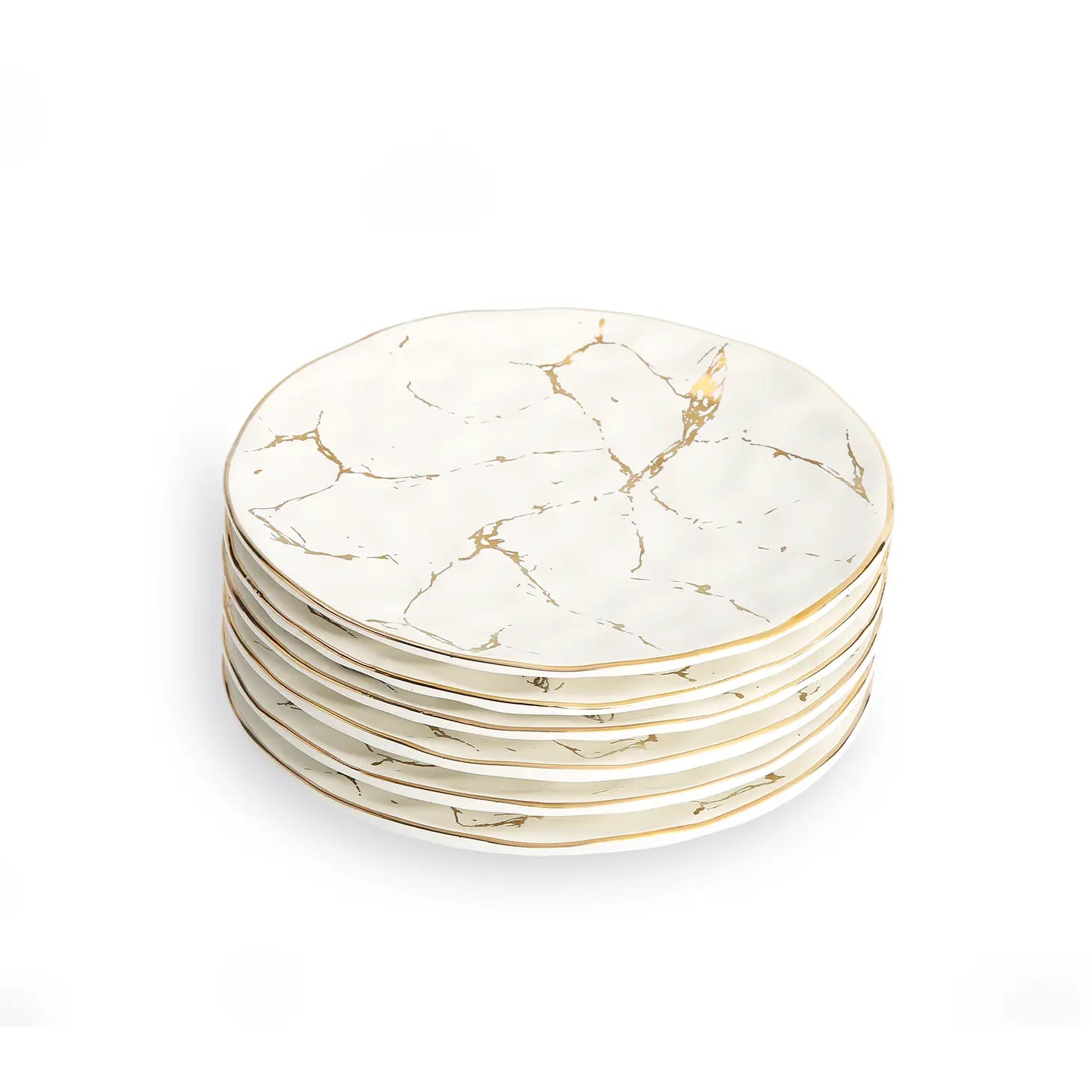 Abstract Gold Dessert Plates (set of 6)