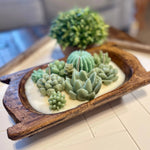 Succulent Wood Candle - Large