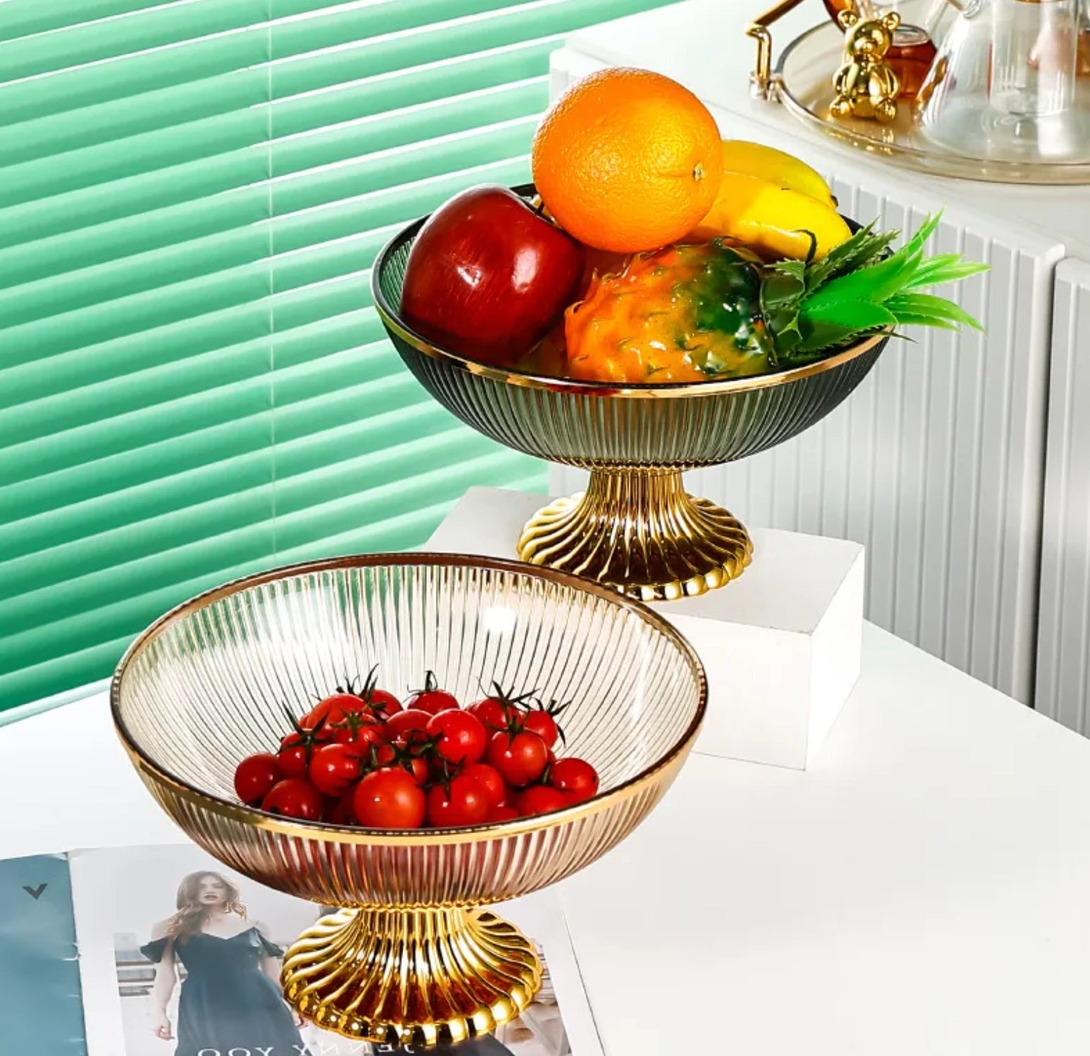 Gilded Pedestal Fruit Bowl