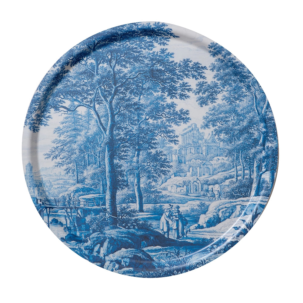 Blue Landscape Round Tray