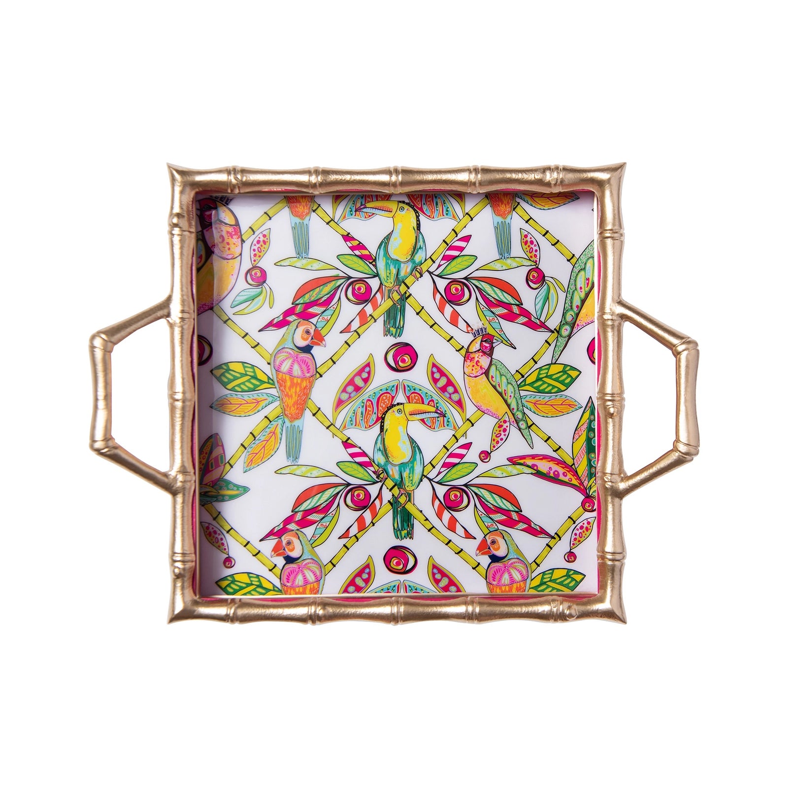 Bamboo Paradise Enameled Chang Mai Tray 12"x12"