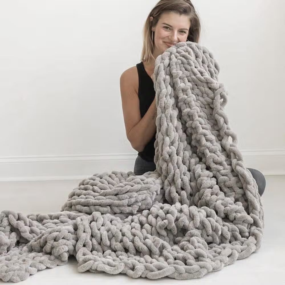 Infinte Chunky Knit Blanket