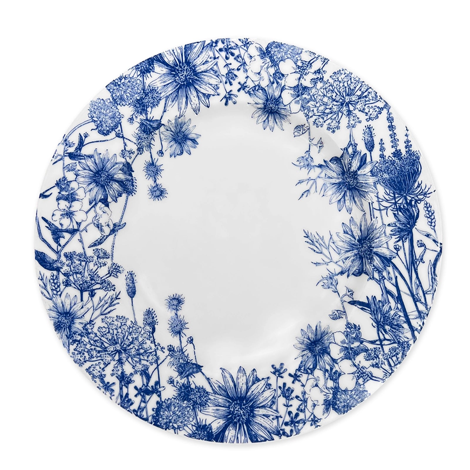 Blue Floral Dinner Plate