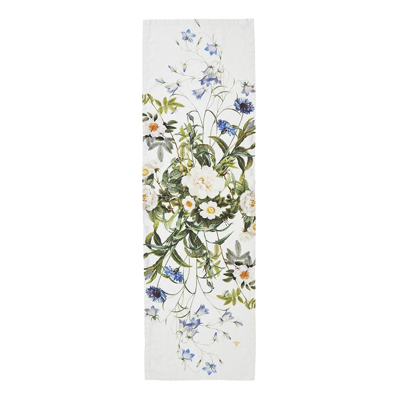 Blue Flower Garden Table Runner