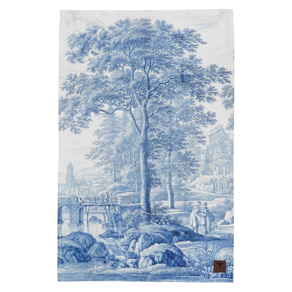 Blue Landscape Cotton Tea Towel